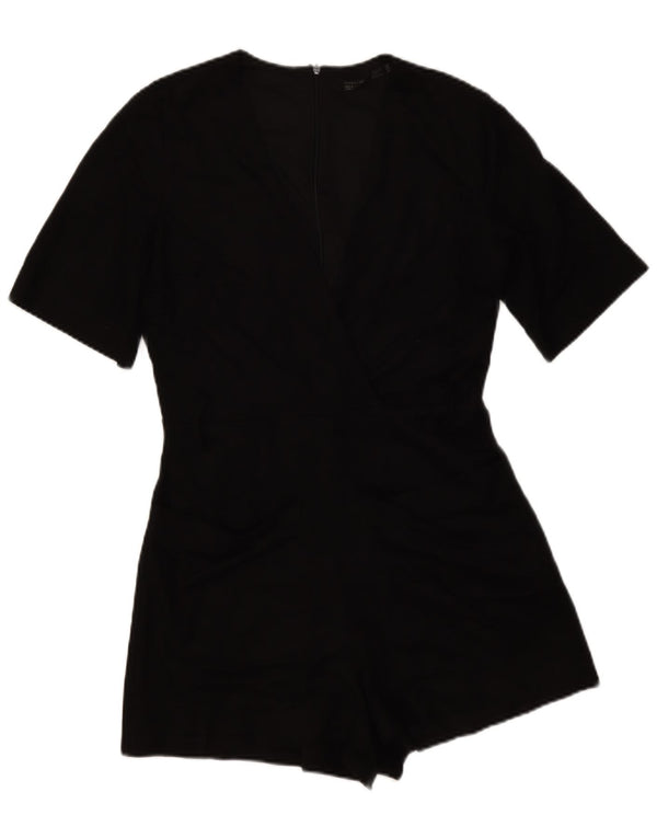 Zara Womens Trafaluc Playsuit UK 12 Medium Black Polyester