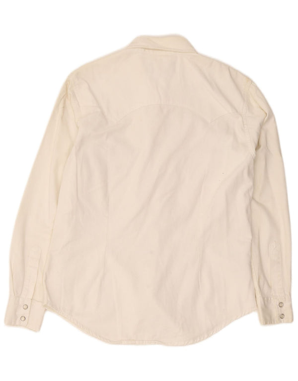 Lee Womens Denim Shirt UK 16 Large White Cotton