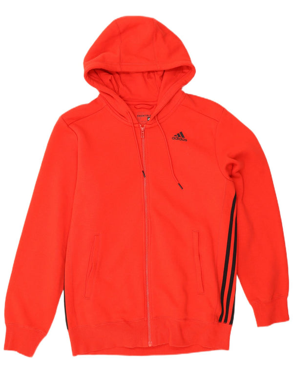 Adidas Mens Zip Hoodie Sweater Medium Red Cotton