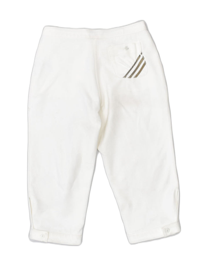 ADIDAS Womens Capri Trousers UK 34 XS W24 L18 Off White Polyester | Vintage | Thrift | Second-Hand | Used Clothing | Messina Hembry 