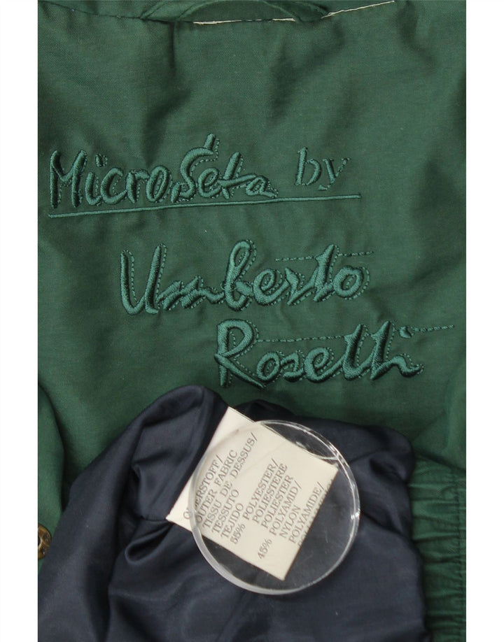 Umberto Rosetti Mens Bomber Jacket UK 40 Large Green Polyester
