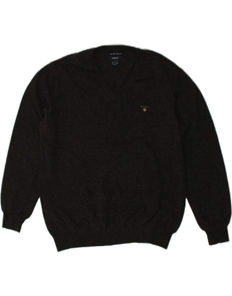 GANT Mens V-Neck Jumper Sweater XL Grey Wool | Vintage Gant | Thrift | Second-Hand Gant | Used Clothing | Messina Hembry 