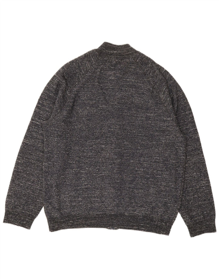MARKS & SPENCER Mens Cardigan Sweater XL Grey Flecked Polyester