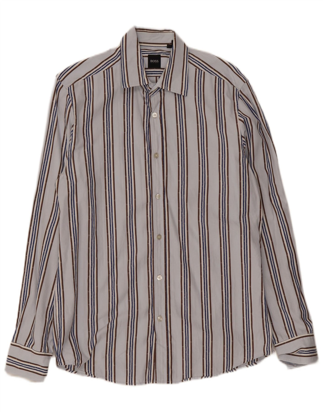 Hugo Boss Mens Shirt Medium Blue Striped