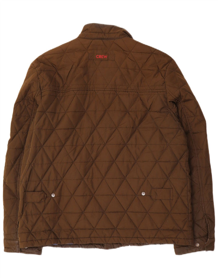 Crew Clothing Mens Quilted Jacket UK 42 XL Khaki Polyester