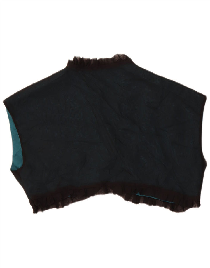 Vintage Womens Sleeveless Bolero Top UK 14 Medium Black