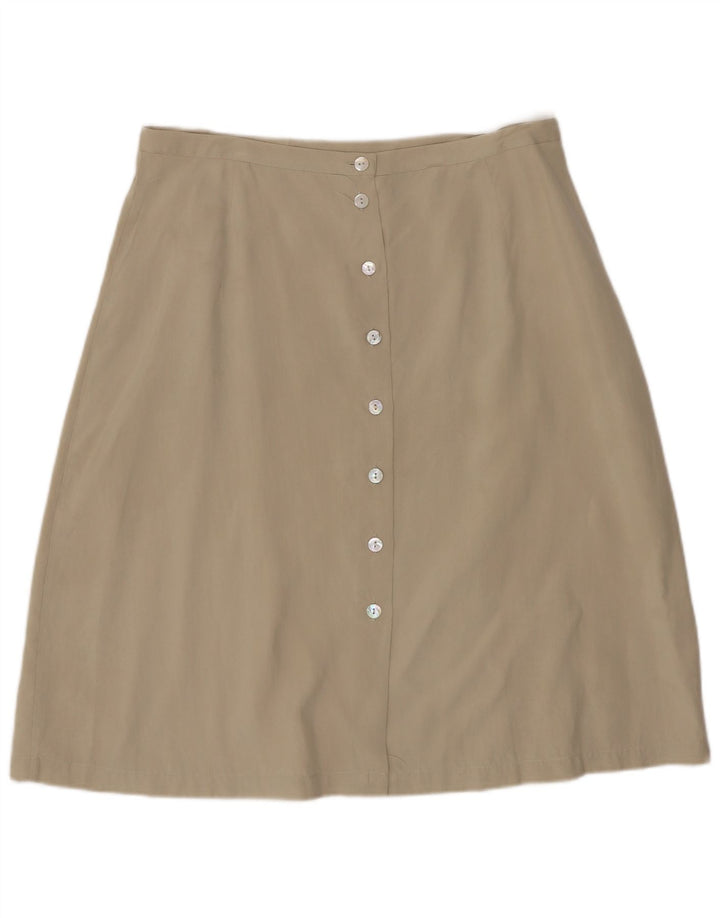 Blunauta Womens A-Line Skirt IT 40 Small W28 Beige Silk