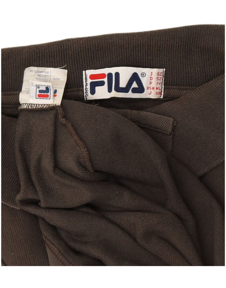 FILA Mens Polo Shirt IT 52 Large Grey Cotton