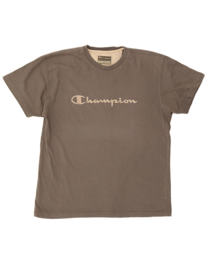 Champion Mens Graphic T-Shirt Top XL Grey Cotton