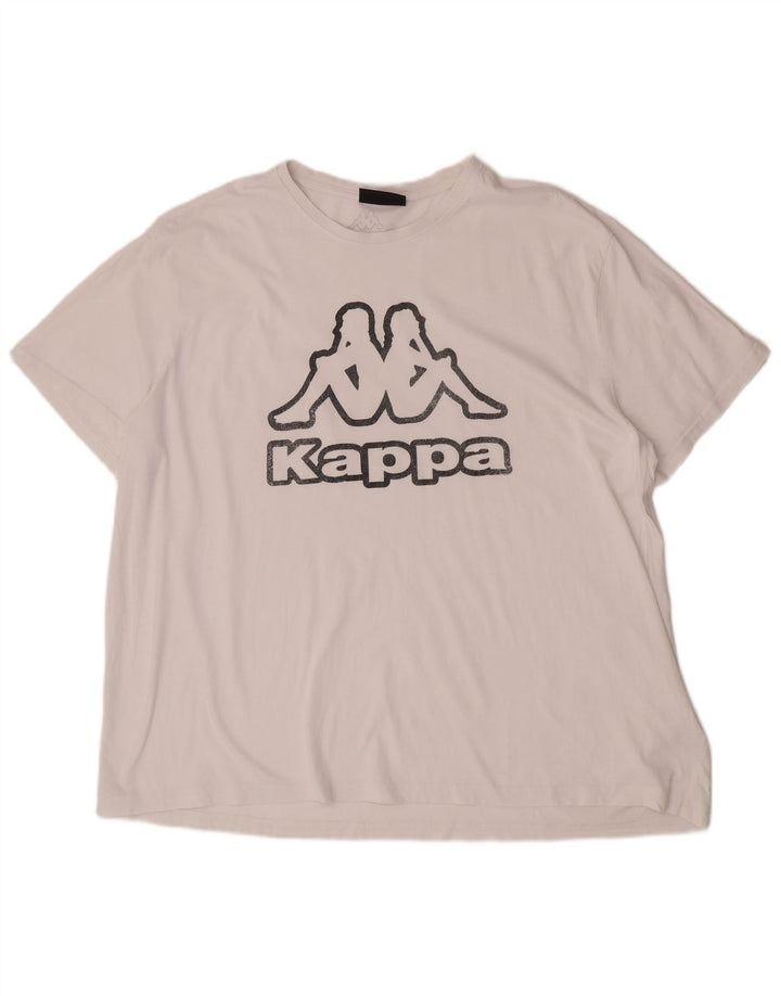 Kappa Mens Graphic T-Shirt Top 4XL White Cotton