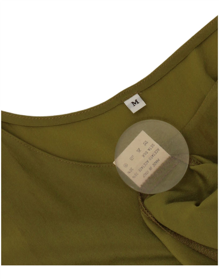 Vintage Womens Vest Top UK 14 Medium Green Acetate