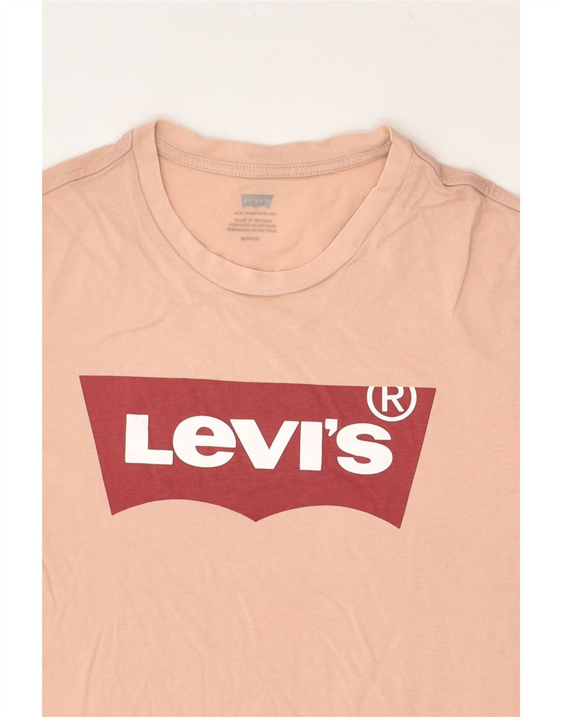 LEVI'S Womens Graphic T-Shirt Top UK 10 Small Pink Cotton | Vintage Levi's | Thrift | Second-Hand Levi's | Used Clothing | Messina Hembry 