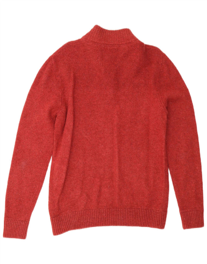 Crew Clothing Mens Button Neck Jumper Sweater Large Red Lambswool