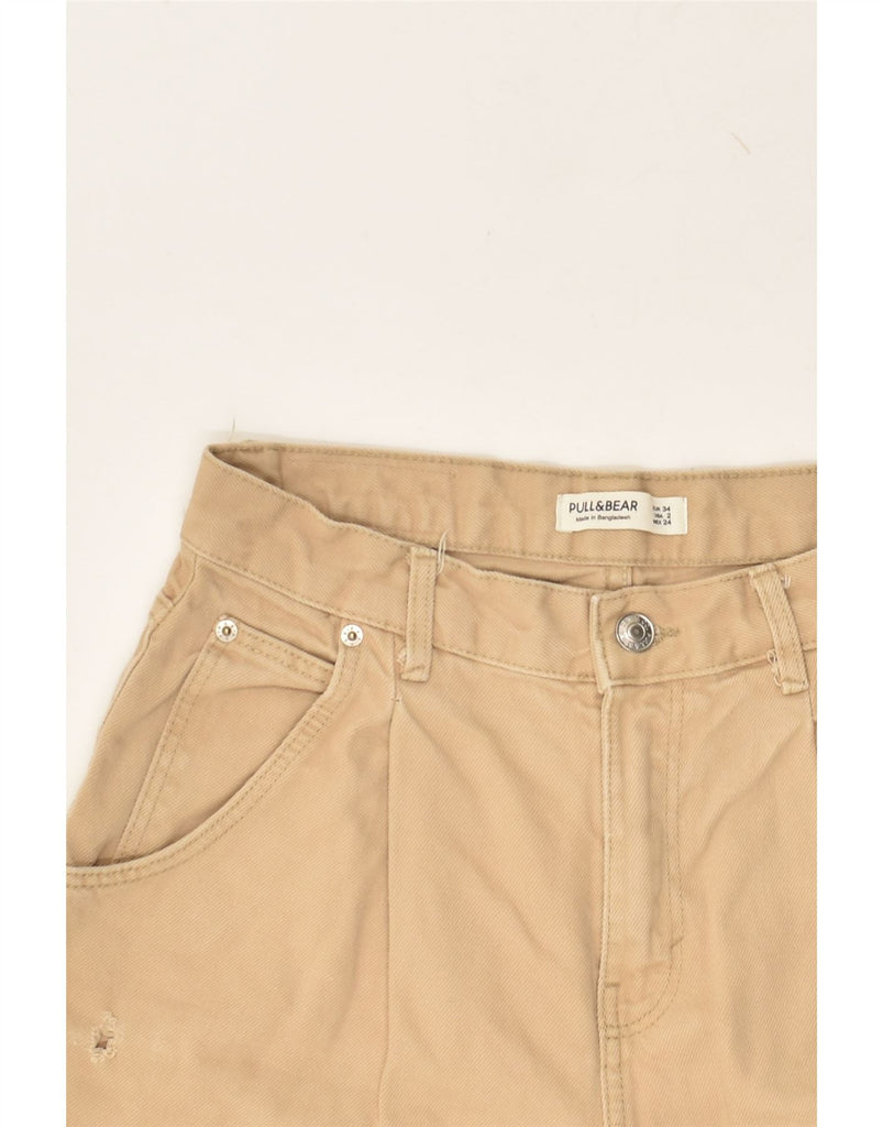 PULL & BEAR Womens Pegged Tapered Jeans US 2 XS W24 L27 Brown Cotton | Vintage Pull & Bear | Thrift | Second-Hand Pull & Bear | Used Clothing | Messina Hembry 