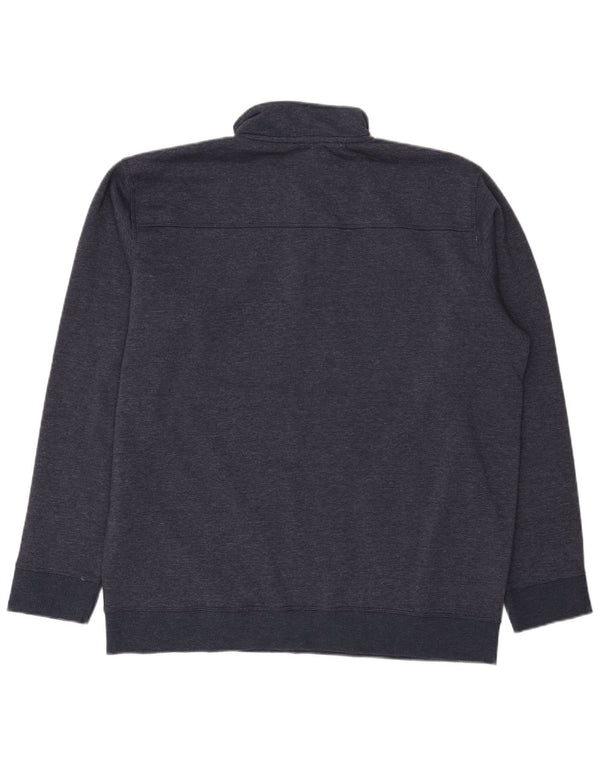 James Pringle Mens Zip Neck Sweatshirt Jumper 2XL Navy Blue Cotton