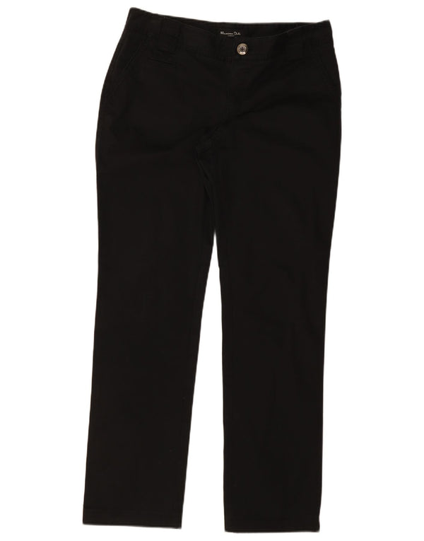 Massimo Dutti Womens Straight Chino Trousers EU 40 Medium W30 L30 Black