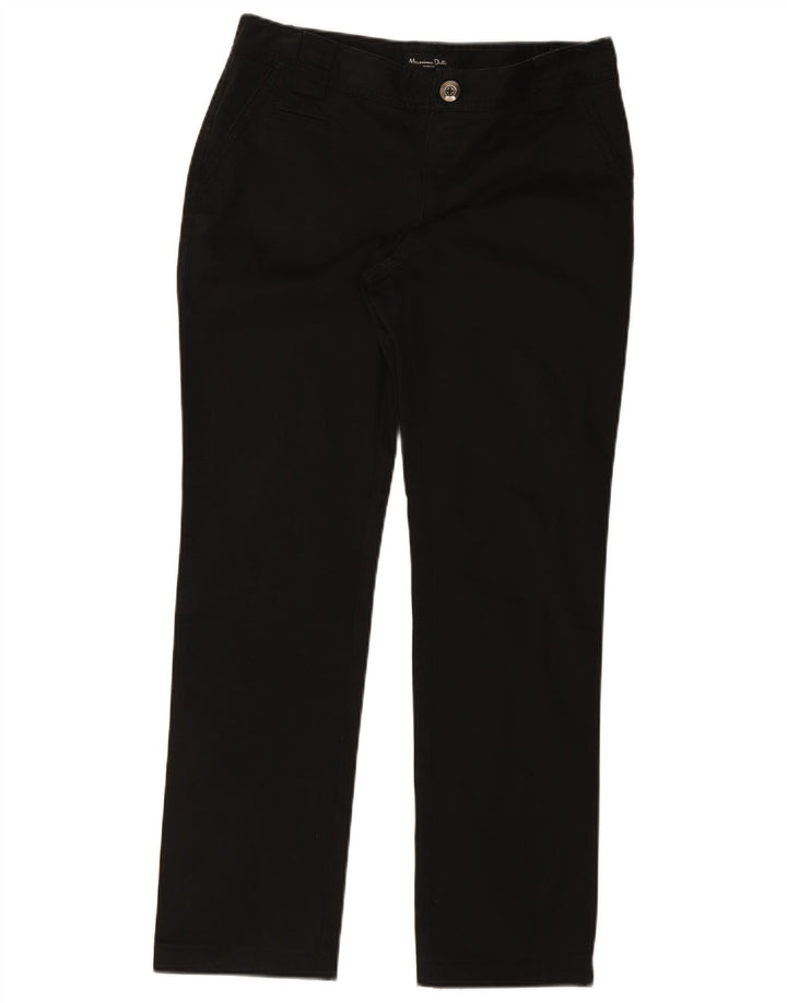 Massimo Dutti Womens Straight Chino Trousers EU 40 Medium W30 L30 Black