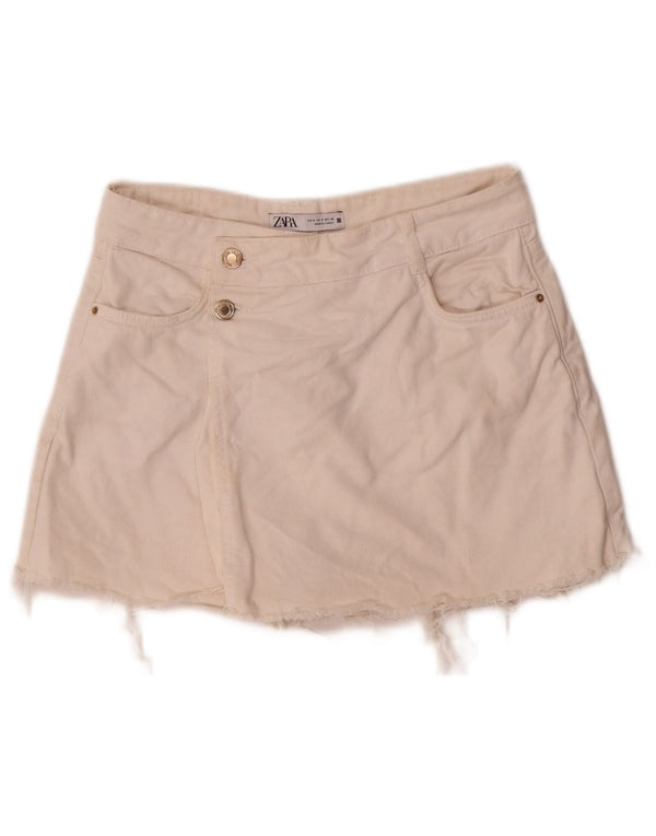Zara Womens Denim Shorts Small W26 White Cotton
