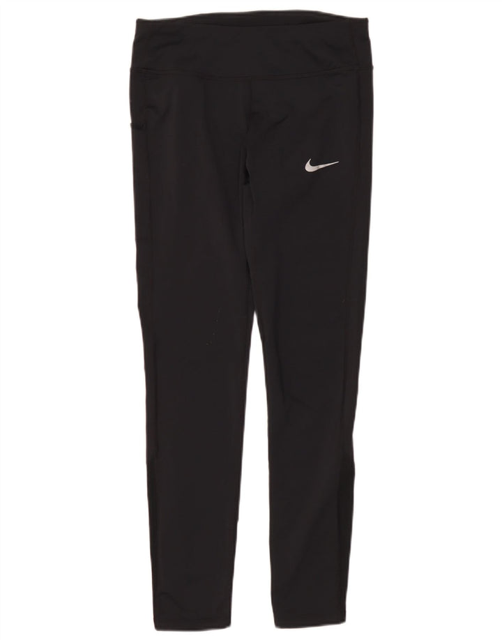 Nike Womens Dri Fit Leggings UK 10 Small  Black Polyester