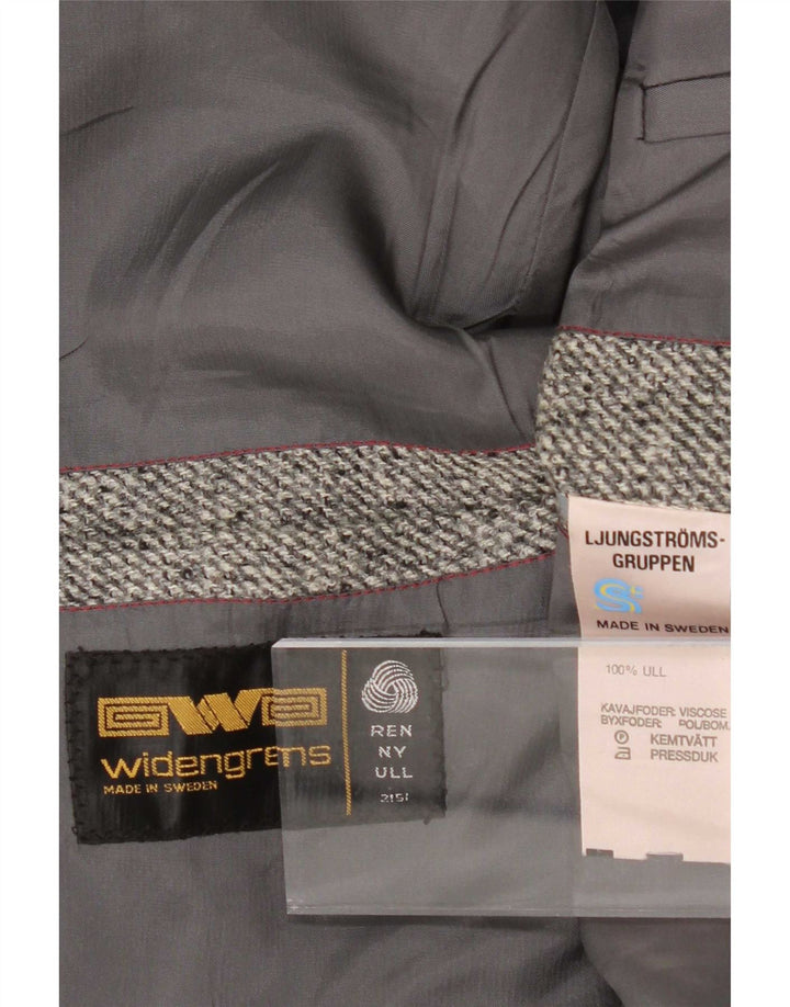 Vintage Mens 1 Button Blazer Jacket UK 38 Medium Grey Flecked Wool