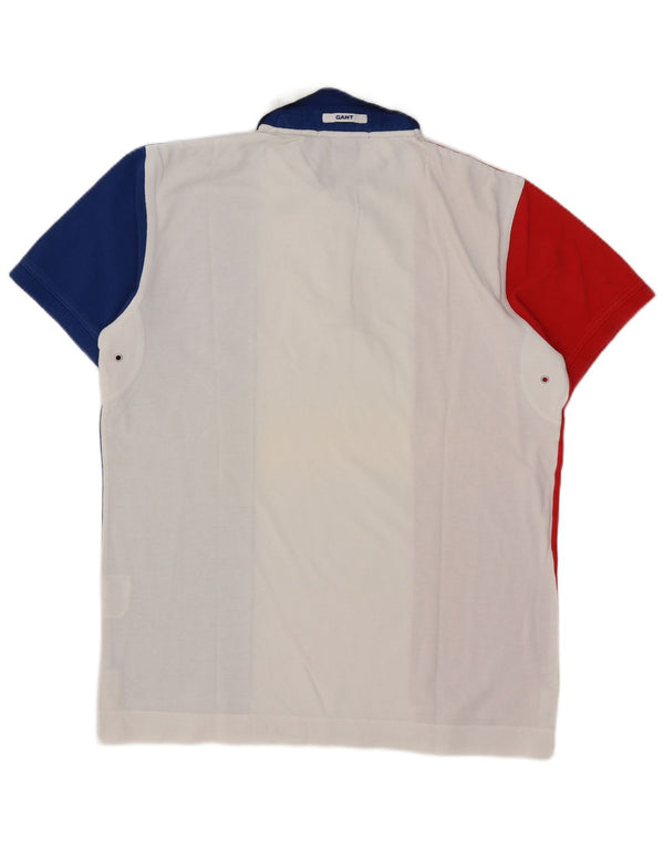 Gant Mens Polo Shirt XL Multicoloured Colourblock Cotton