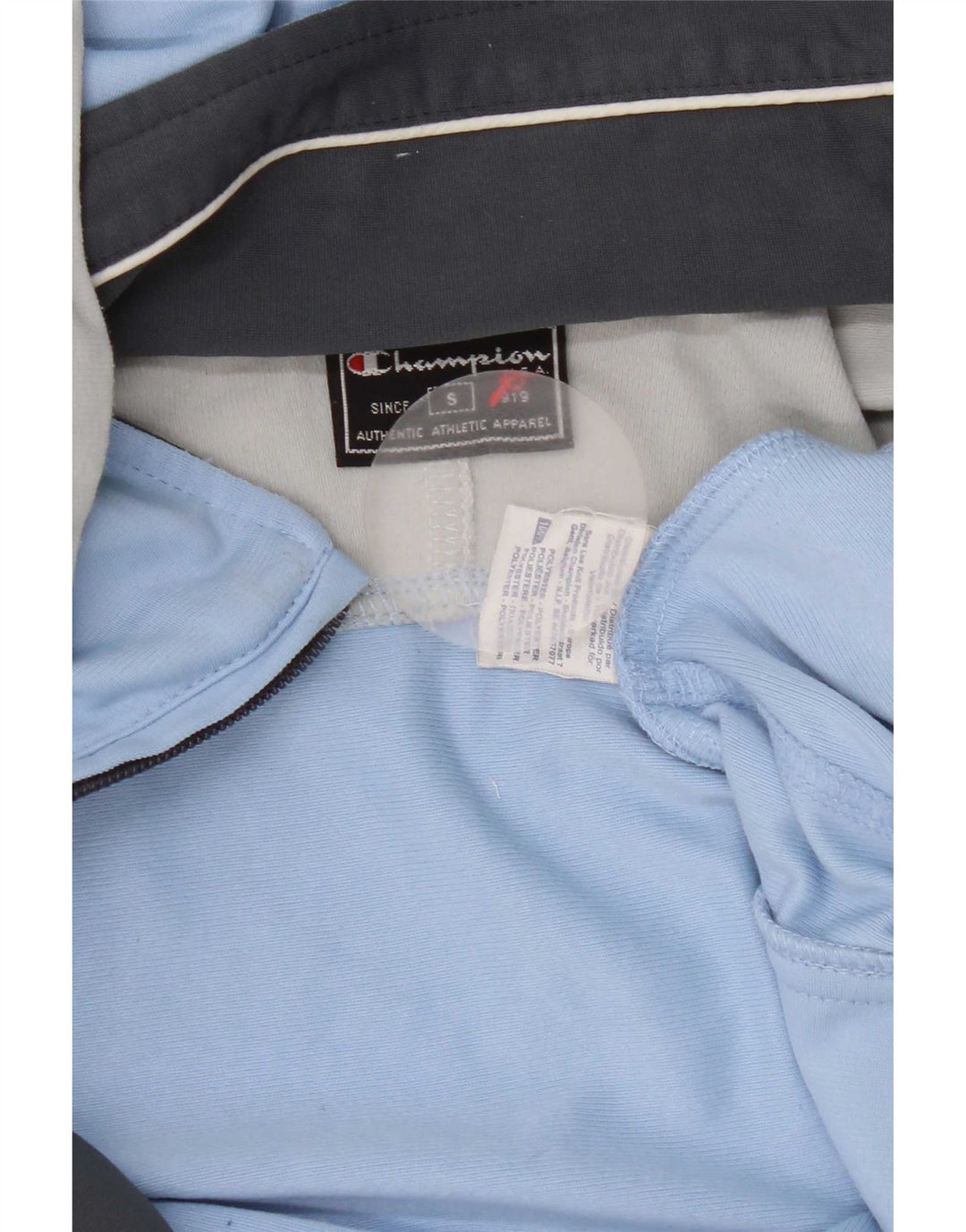 Champion Mens Hooded Tracksuit Top Jacket Small Blue Colourblock Polyester