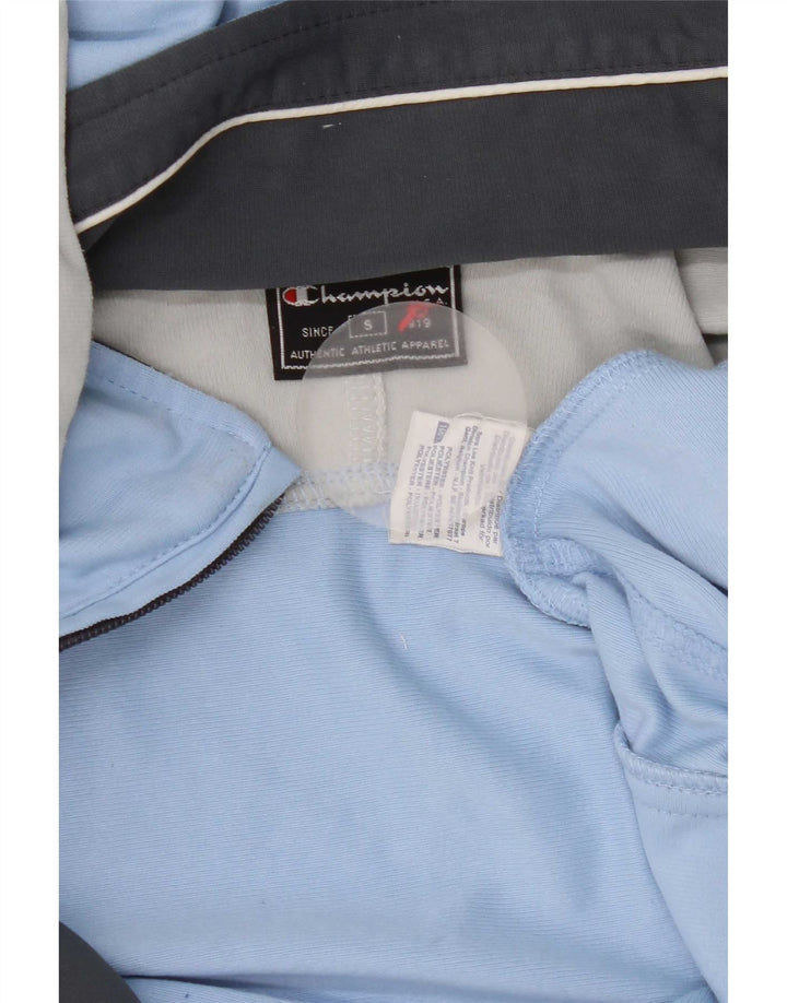 Champion Mens Hooded Tracksuit Top Jacket Small Blue Colourblock Polyester