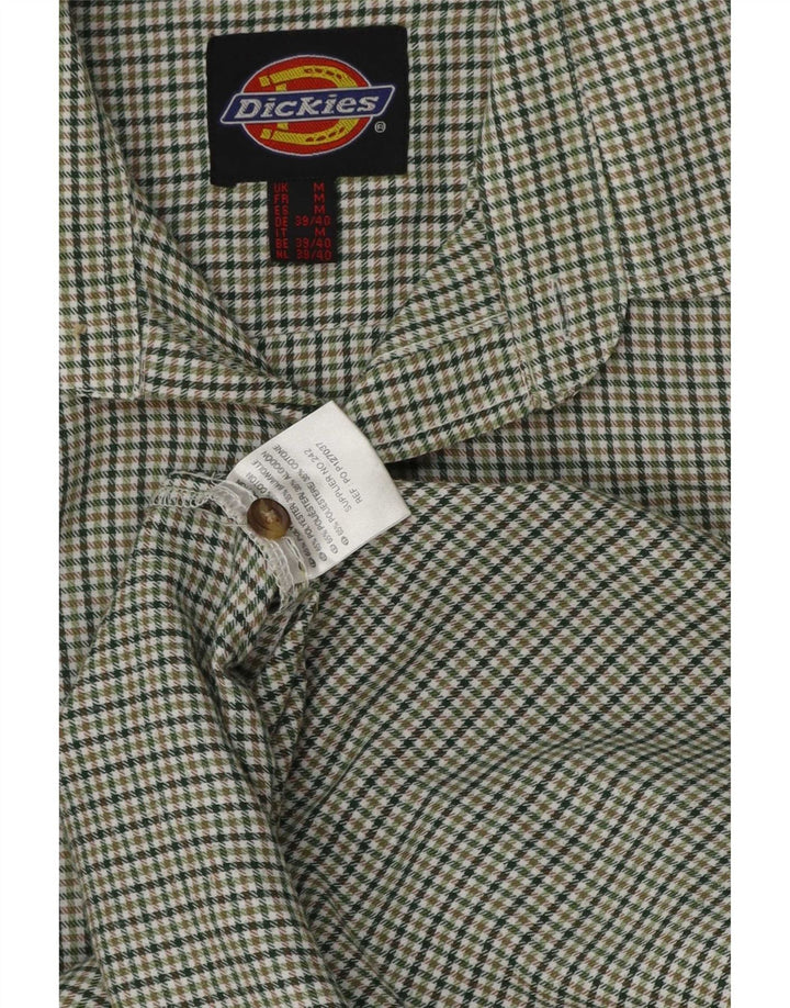 Dickies Mens Shirt Medium Green Houndstooth Polyester