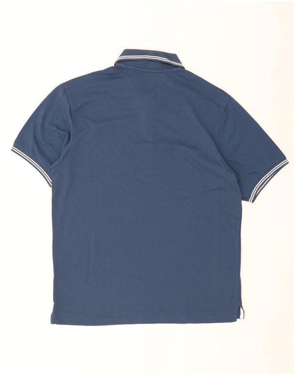 Champion Mens Easy Fit Polo Shirt 2XL Navy Blue Striped Cotton