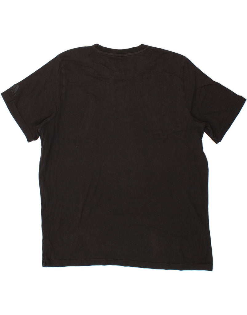 ADIDAS Mens Graphic T-Shirt Top XL Black Cotton Vintage Adidas and Second-Hand Adidas from Messina Hembry 