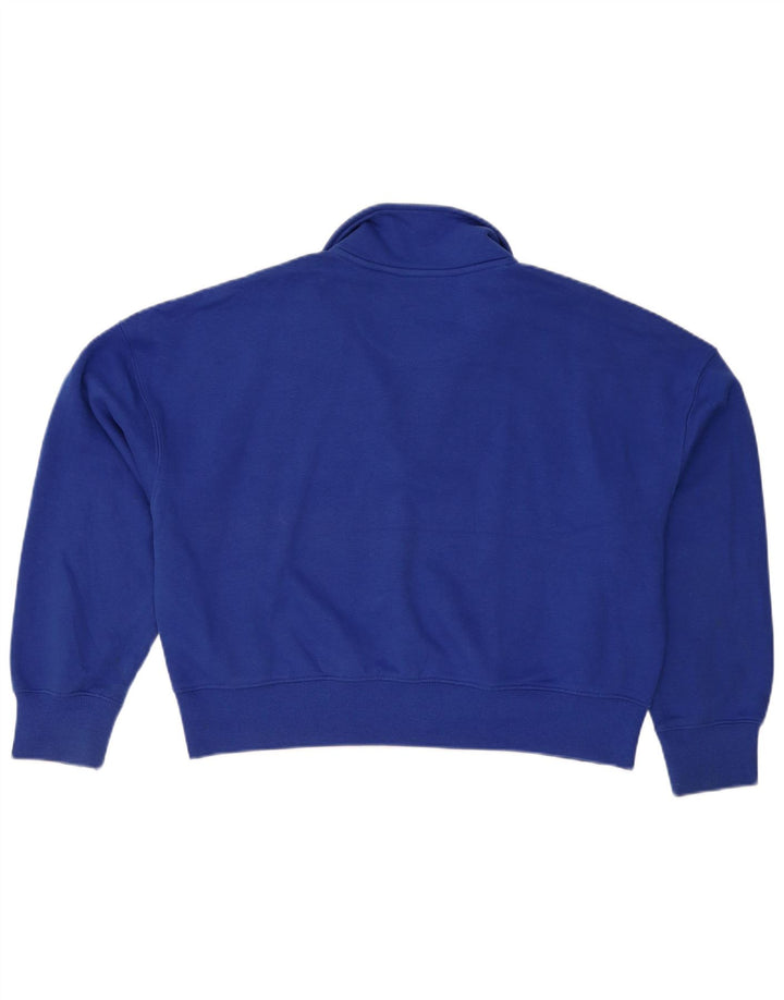 Jack Wills Womens Oversized Crop Sweatshirt Jumper UK 16 Large Blue
