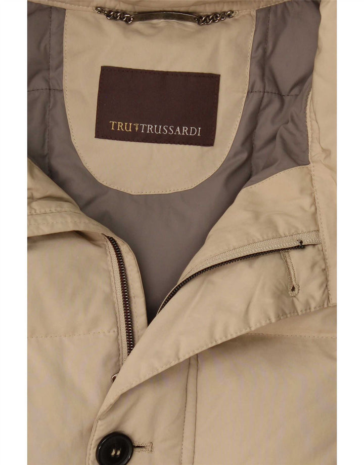Trussardi Mens Padded Jacket UK 38 Medium Beige Polyamide