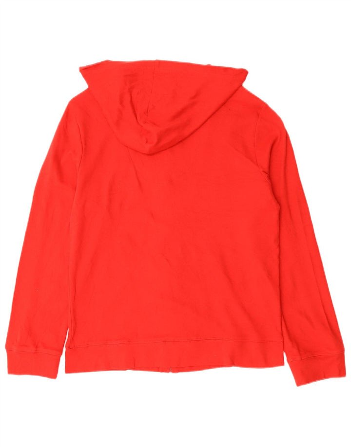 Chaps Womens Zip Hoodie Sweater UK 14 Medium Red Cotton