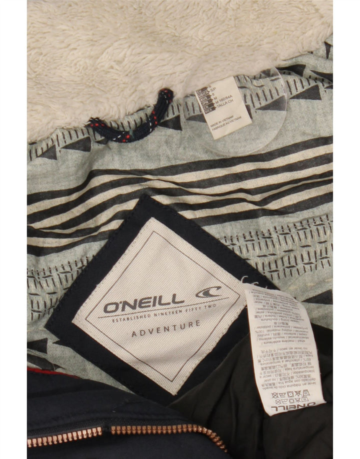 O'NEILL Womens Hooded Parka Jacket UK 10 Small Navy Blue Polyester