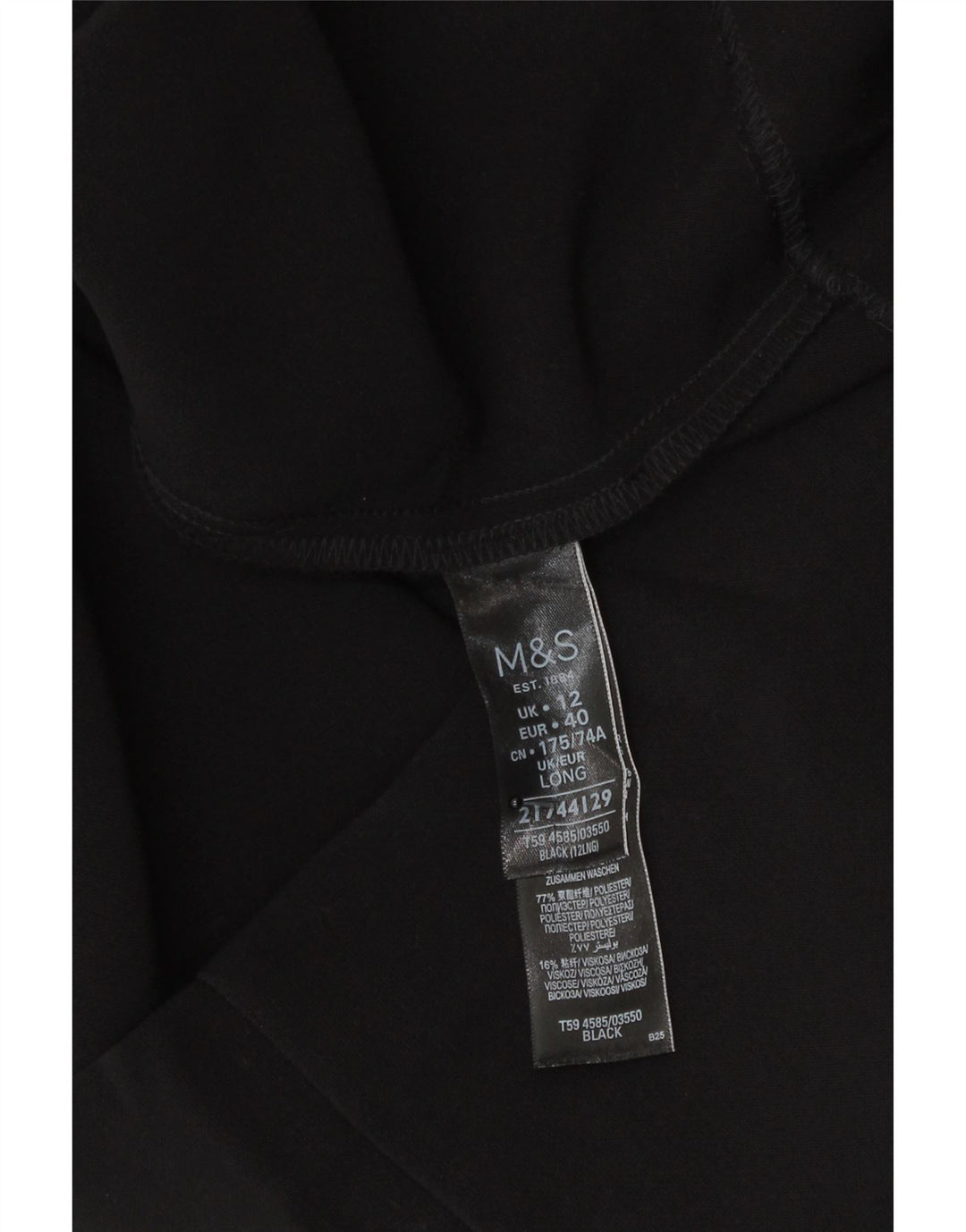 Marks & Spencer Womens Pencil Skirt UK 12 Medium W30  Black Polyester