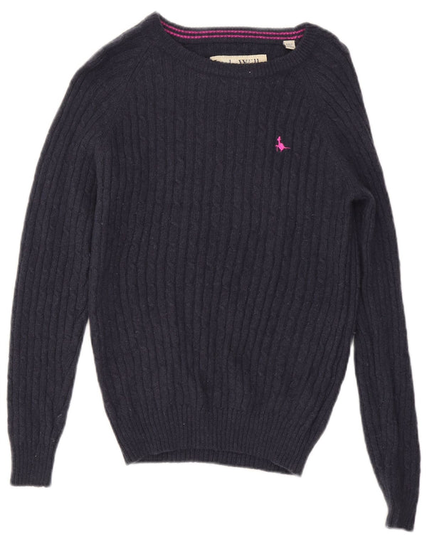 Jack Wills Womens Boat Neck Jumper Sweater UK 14 Large Navy Blue Wool