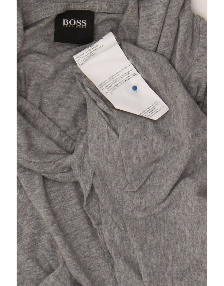 Hugo Boss Mens Hooded Top Long Sleeve Small Grey Flecked Cotton