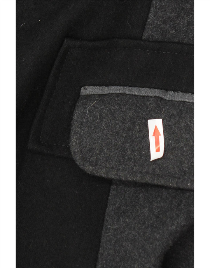 Marks & Spencer Womens Overcoat UK 16 Large Black Colourblock Wool