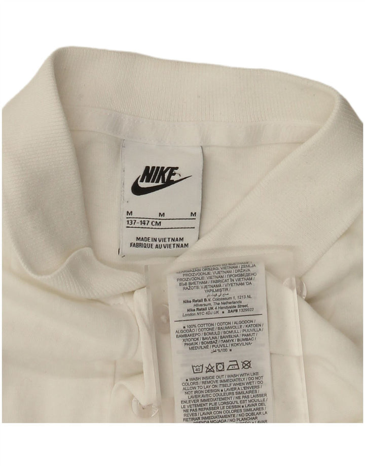 Nike Boys Polo Shirt 10-11 Years Medium White Cotton