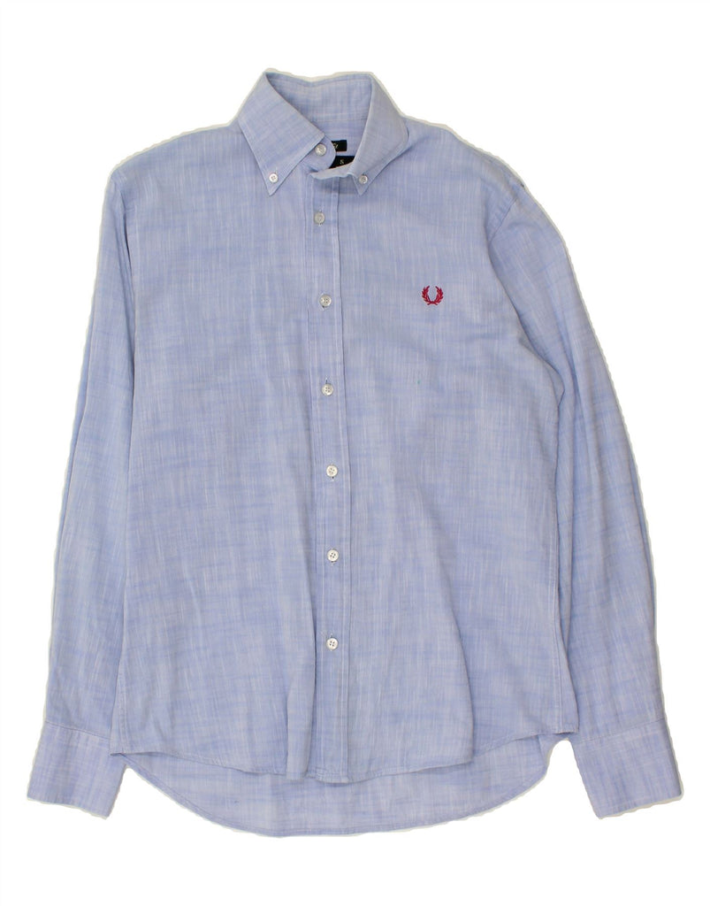 FRED PERRY Mens Slim Fit Shirt Small Blue Striped Cotton Vintage Fred Perry and Second-Hand Fred Perry from Messina Hembry 