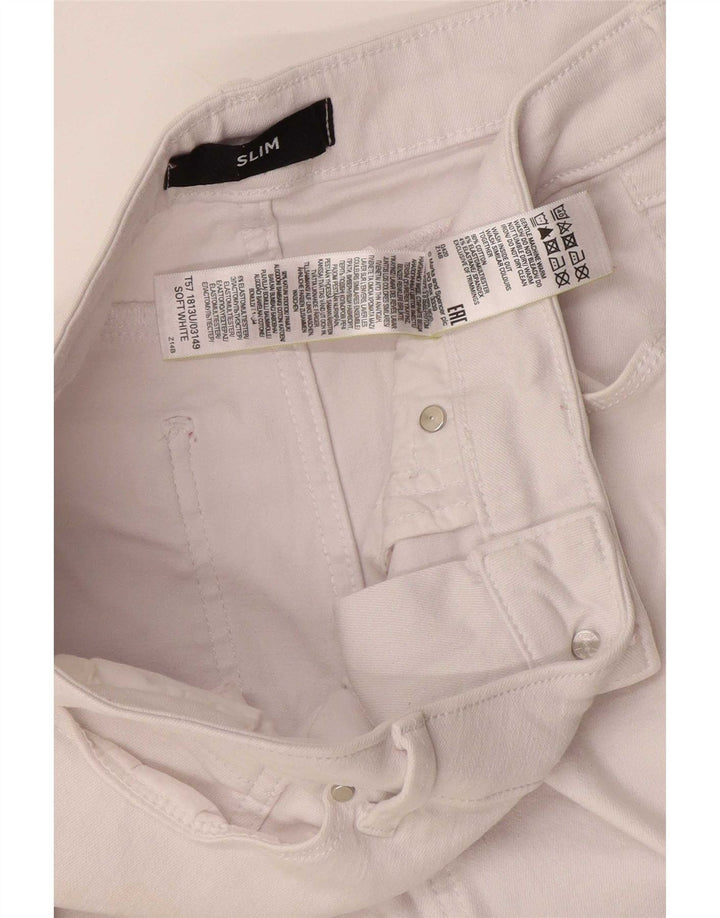 Marks & Spencer Womens Slim Jeans UK 12 Medium W30 L27 White Cotton