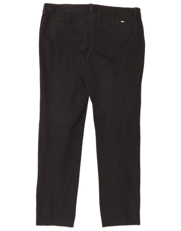 Tommy Hilfiger Womens Slim Chino Trousers US 10 Large W34 L29 Black Cotton