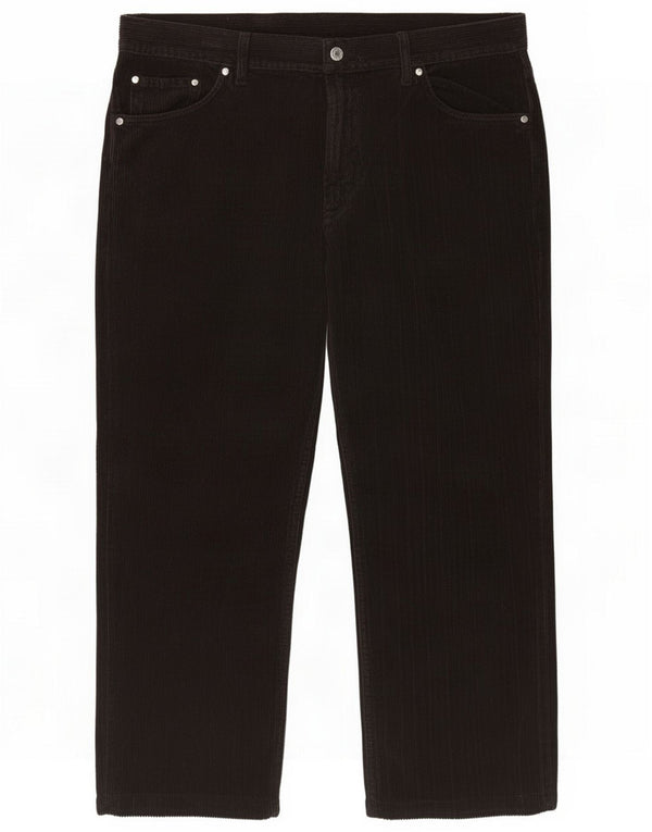 Carrera Mens Straight Crop Corduroy Trousers W38 L25 Black Cotton