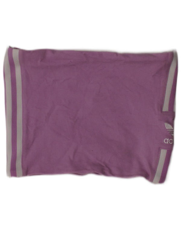 Adidas Womens Crop Top UK 4 XS Pink Cotton Sports