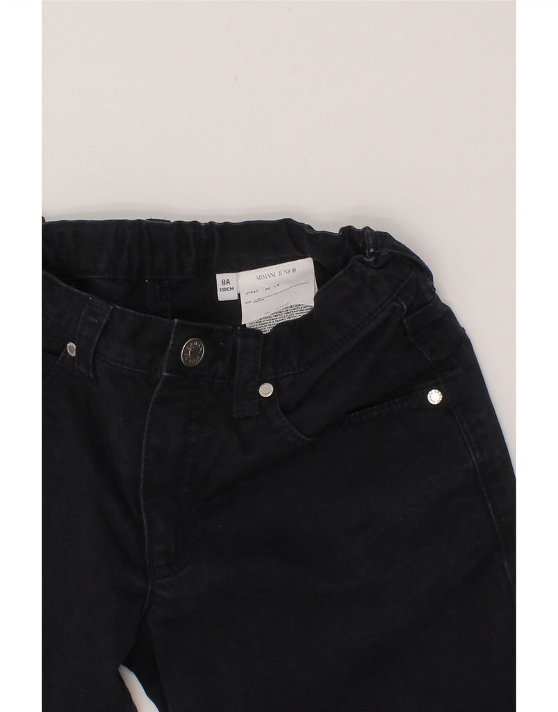 ARMANI Boys Straight Jeans 7-8 Years W22 L24 Navy Blue Cotton Vintage Armani and Second-Hand Armani from Messina Hembry 