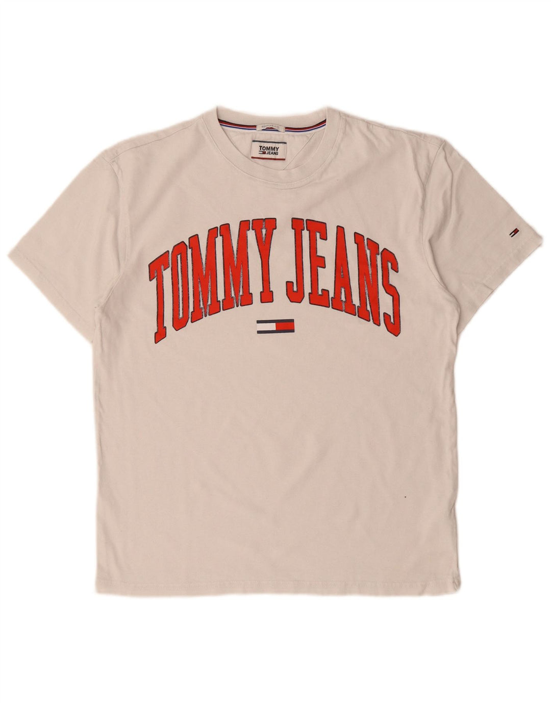 Tommy Hilfiger Mens Regular Fit Graphic T-Shirt Top Medium White Cotton
