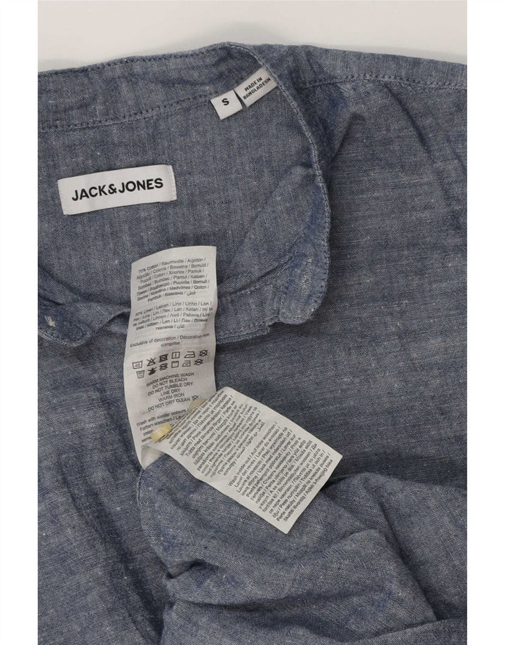 Jack & Jones Mens Shirt Small Blue Cotton