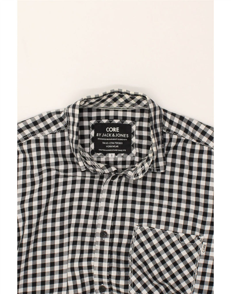 JACK & JONES Mens Workwear Shirt Small Black Gingham Cotton | Vintage Jack & Jones | Thrift | Second-Hand Jack & Jones | Used Clothing | Messina Hembry 