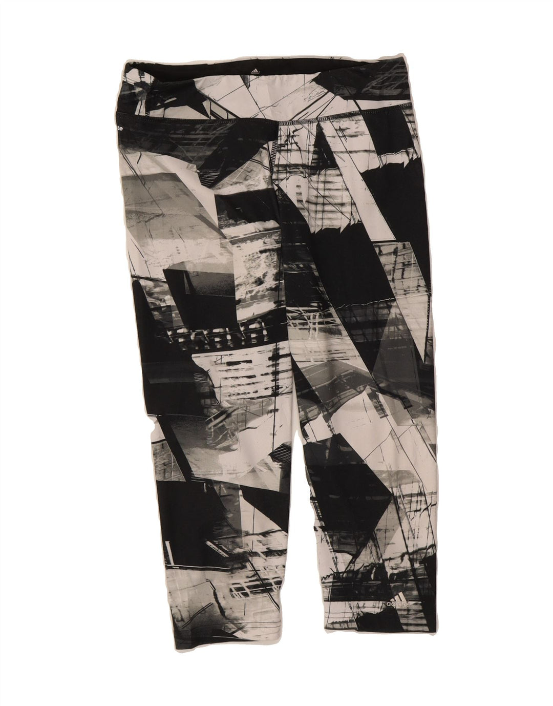 ADIDAS Womens Climalite Capri Leggings UK 10 Small Black Geometric Vintage Adidas and Second-Hand Adidas from Messina Hembry 