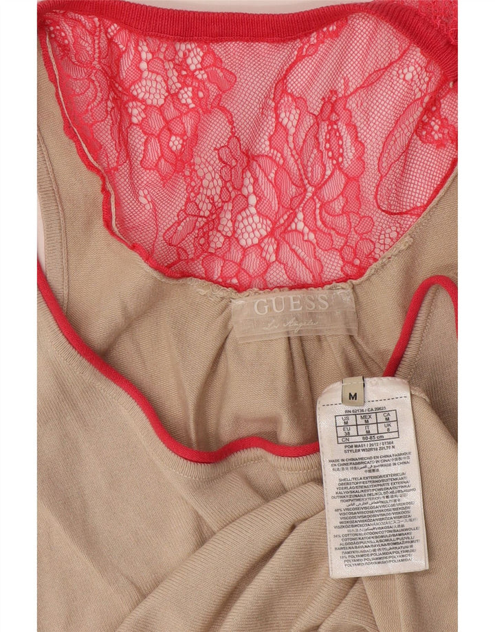 Guess By Marciano Womens Vest Top UK 14 Medium Beige Viscose